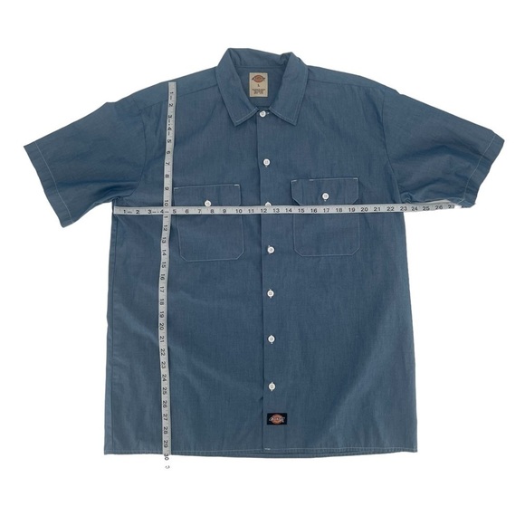 Dickies Blue Short Sleeve Wrinkle Resistant Work Shirt Size Large Men’s - Picture 4 of 4